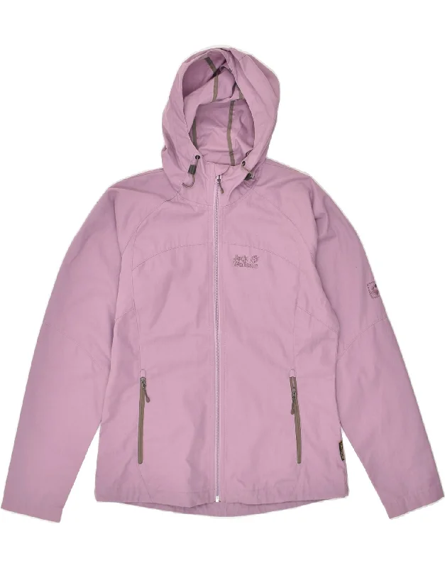 JACK WOLFSKIN Womens Hooded Rain Jacket UK 10 Small  Pink Polyester