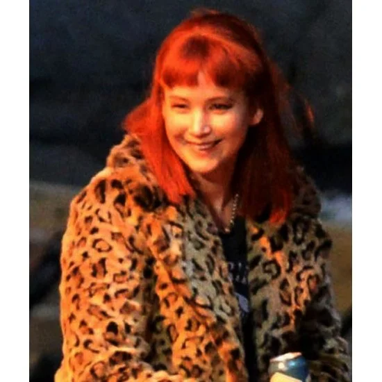 Jennifer Lawrence Don’t Look Up Kate Dibiasky Cheetah Print Coat