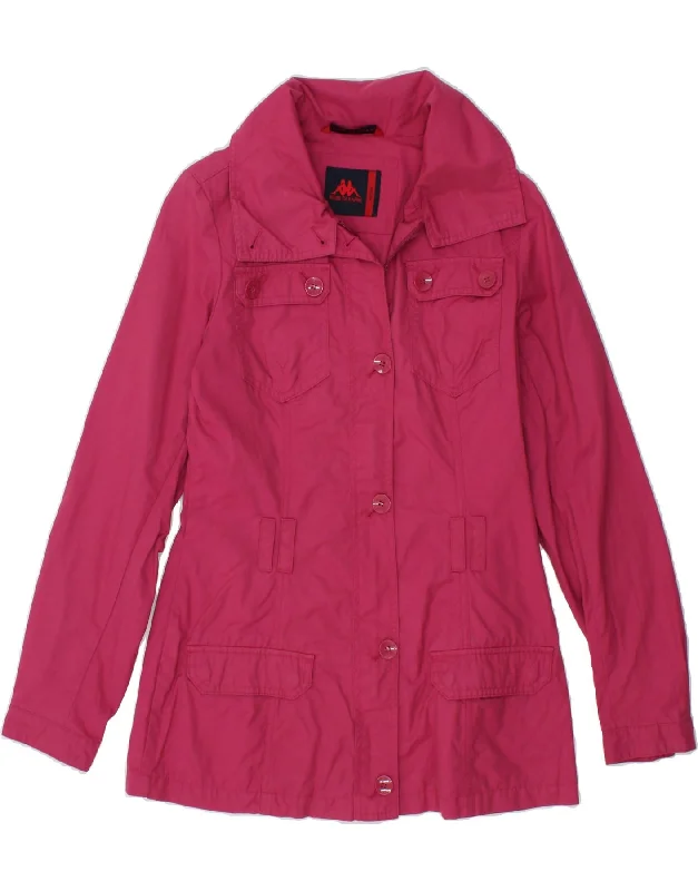 KAPPA Womens Utility Jacket UK 14 Medium Pink Cotton