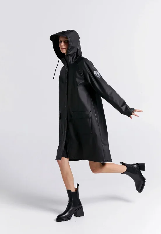 Runaway Long Raincoat - Black