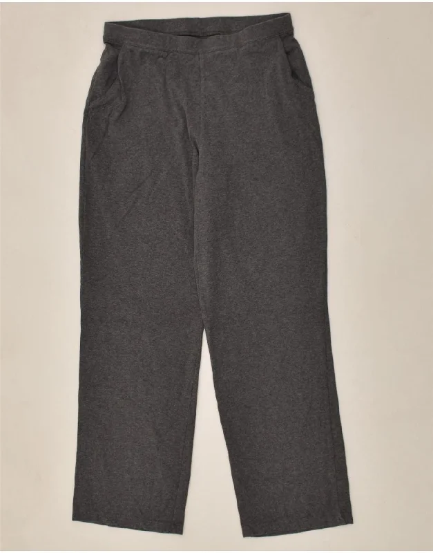 L.L.BEAN Womens Petite Tracksuit Trousers UK 12 Medium Grey Cotton