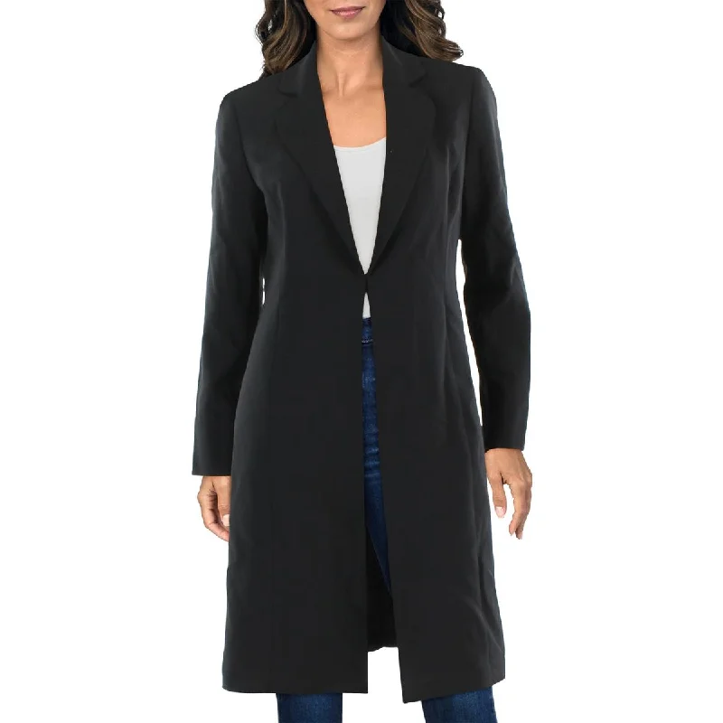 Le Suit Womens Topper Long Duster Blazer