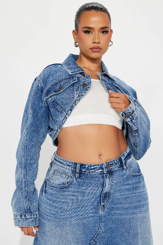 Lone Pine Cropped Bolero Denim Jacket - Medium Wash