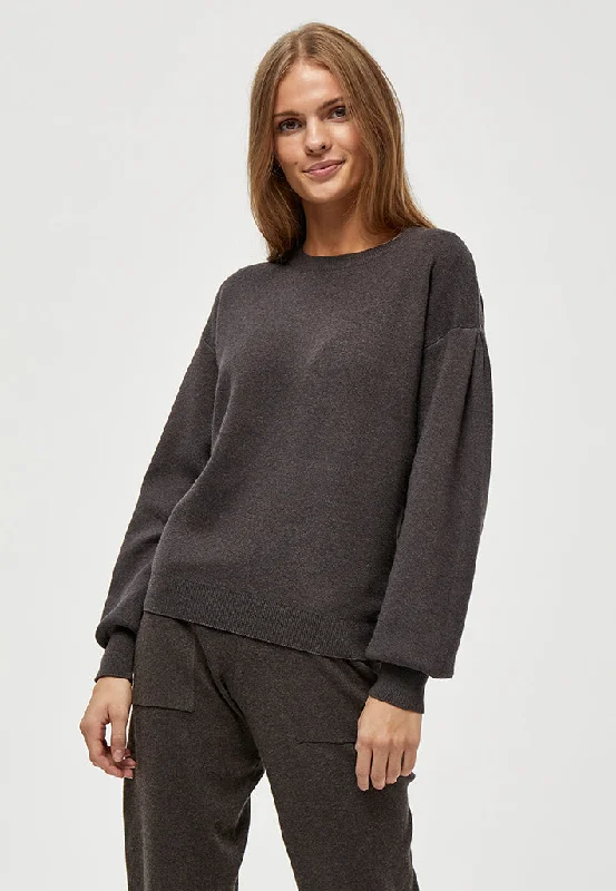 MSLupi Knit Pullover - Dark Grey Melange