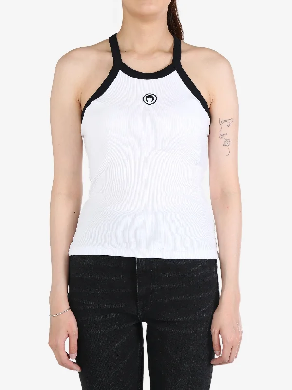 MARINE SERRE Women Moon Logo Ribbed Jersey Tank Top