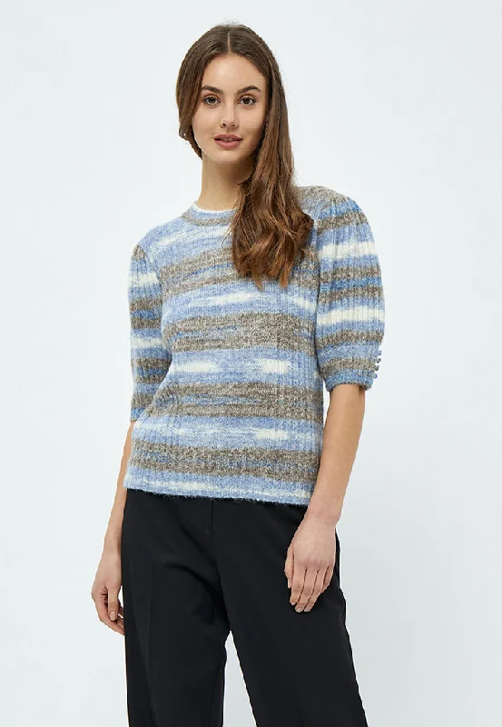 Misja Knit Tee - Royal Blue Stripe