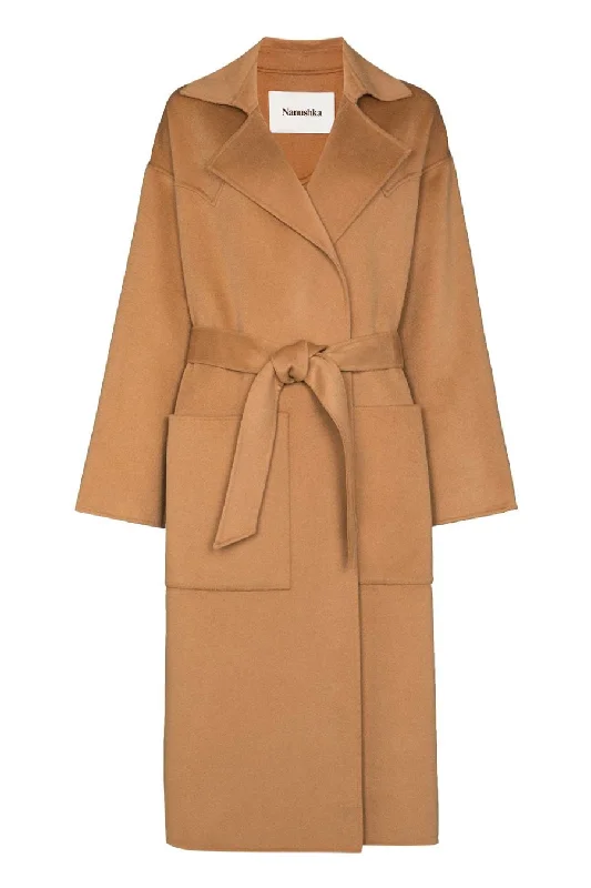 Nanushka Alamo Oversized Robe Coat - Camel