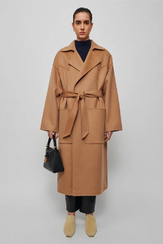 Nanushka Alamo Oversized Robe Coat - Camel