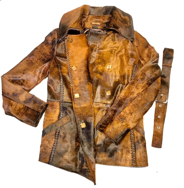 Kashani Natural Rust Couture Pony Asymmetrical Jacket