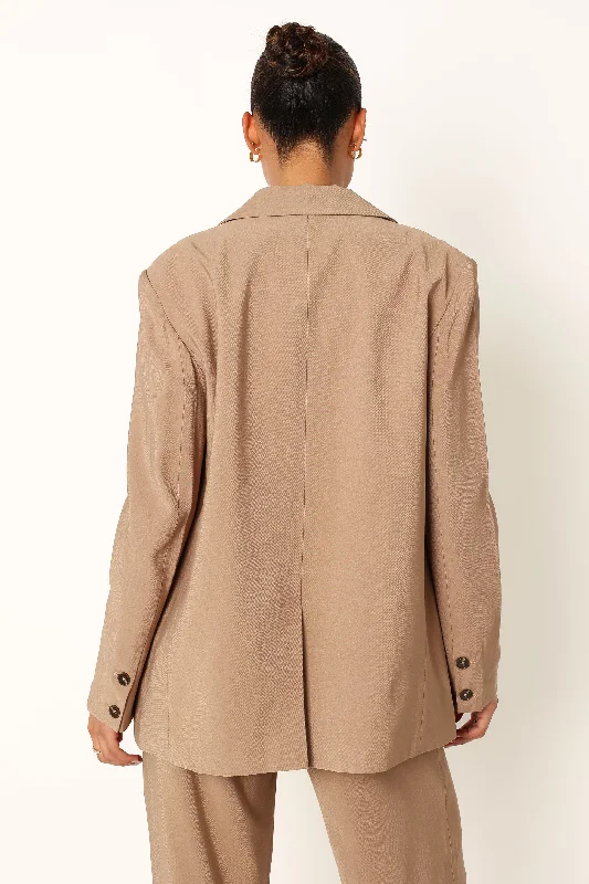 Noelle Oversized Blazer - Light Brown