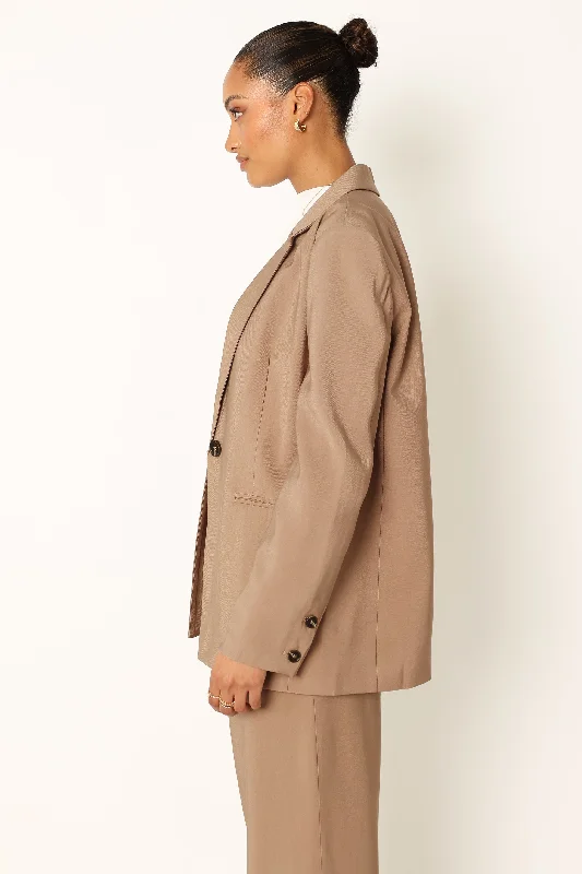 Noelle Oversized Blazer - Light Brown