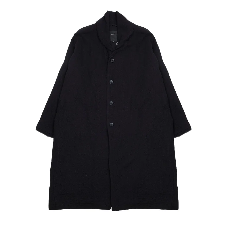 Pas de Calais Soft Wool Duster Coat in Black