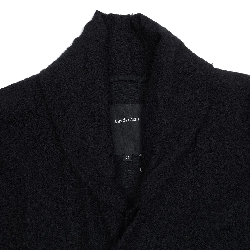 Pas de Calais Soft Wool Duster Coat in Black