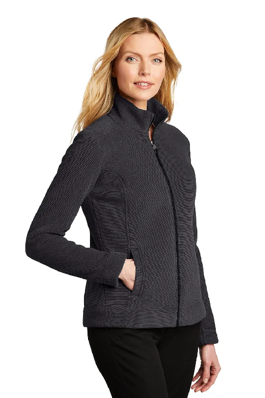 Port Authority Womens Ultra Warm Brushed Fleece Full Zip Jacket - Graphite Grey/Deep Black