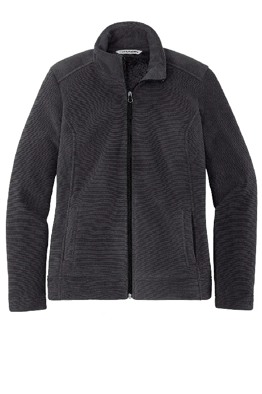 Port Authority Womens Ultra Warm Brushed Fleece Full Zip Jacket - Graphite Grey/Deep Black