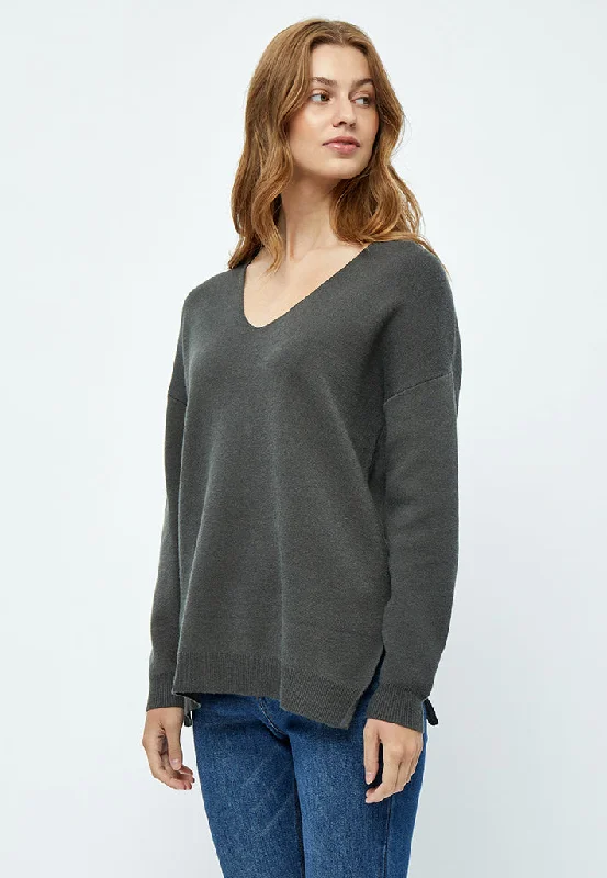 PCRosalia Knit Pullover - Beluga Green