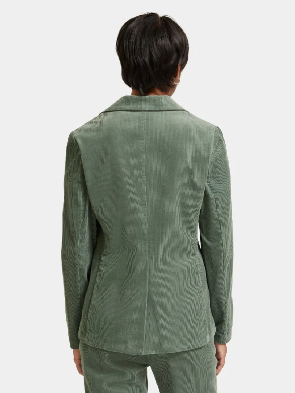 Single-breasted corduroy blazer