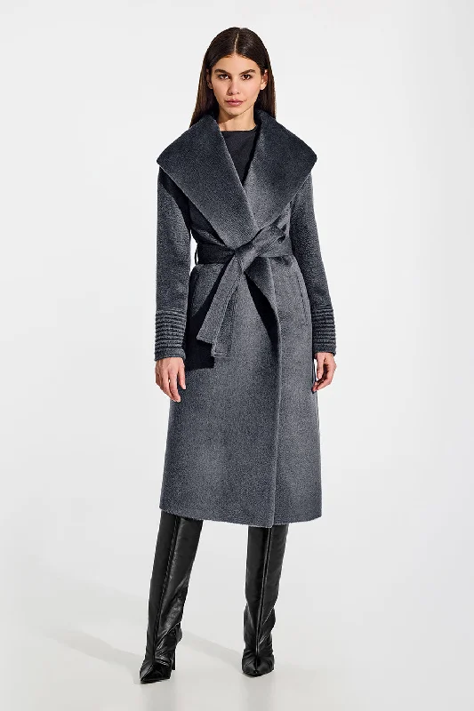 Suri Alpaca Long Shawl Collar Wrap Coat