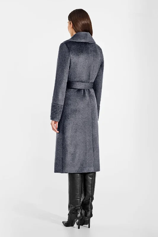 Suri Alpaca Long Shawl Collar Wrap Coat