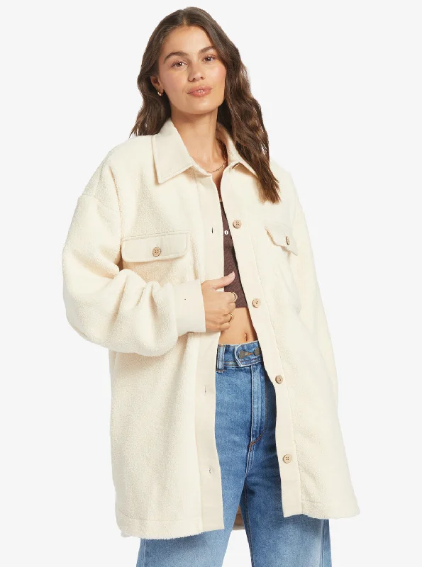 Switch Up Sherpa Fleece Overshirt - Tapioca