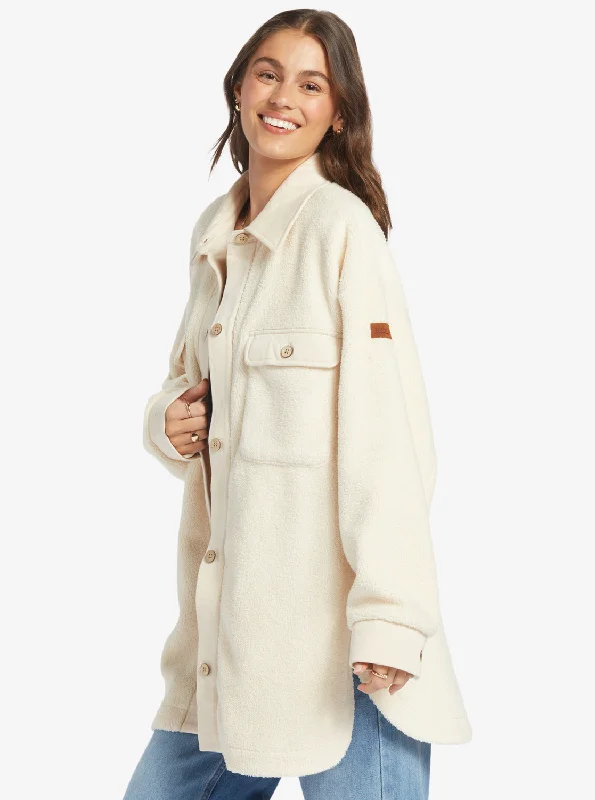 Switch Up Sherpa Fleece Overshirt - Tapioca