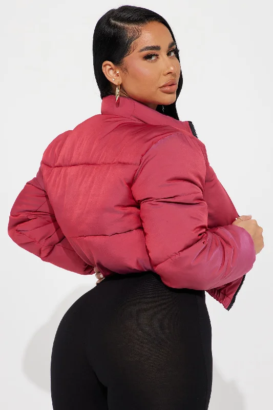 Take Me To A Galaxy Puffer Jacket - Pink