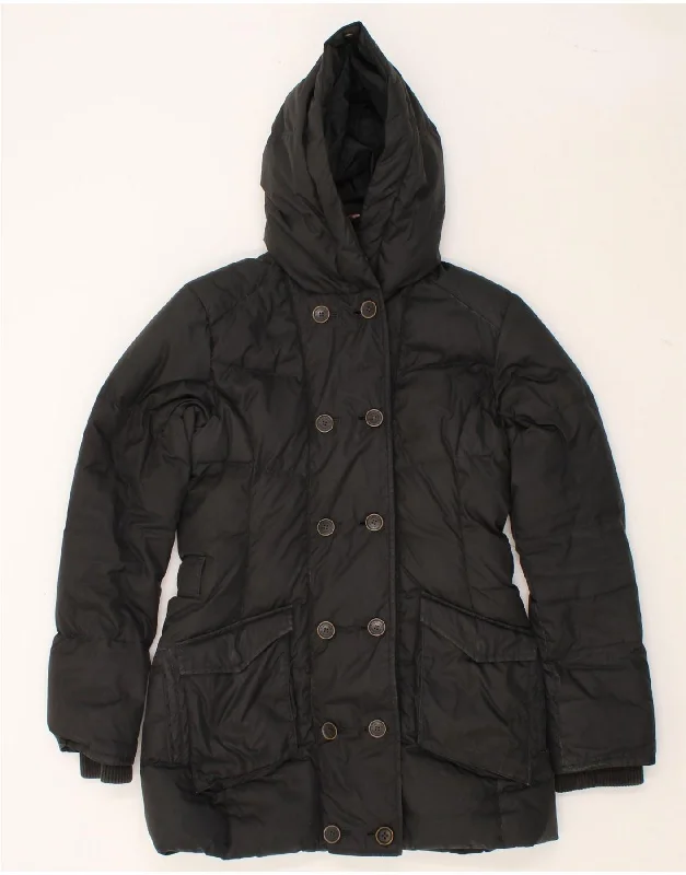 TIMBERLAND Womens Hooded Padded Jacket UK 10 Small Black Polyester