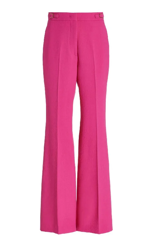 Vesta Pant in Fuchsia Virgin Wool Crepe