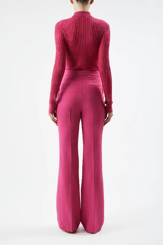 Vesta Pant in Fuchsia Virgin Wool Crepe