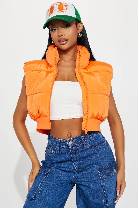 Winter Date Puffer Vest - Orange