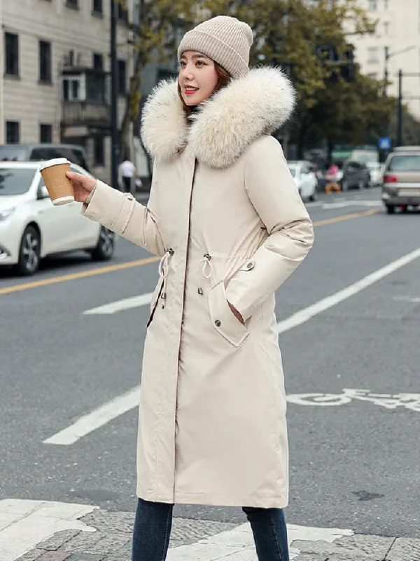 Winter Jackets for Women 2023 Mid Length Knee New in Detachable Oversized Korean Fashion Thick Cotton Women's Cotton Coats