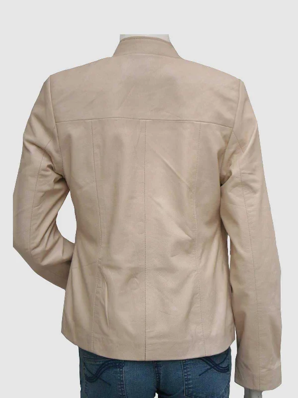 Classic Beige Leather Jacket