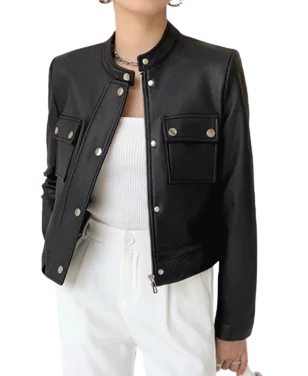 Womens Kamila Genuine Lambskin Leather Jacket