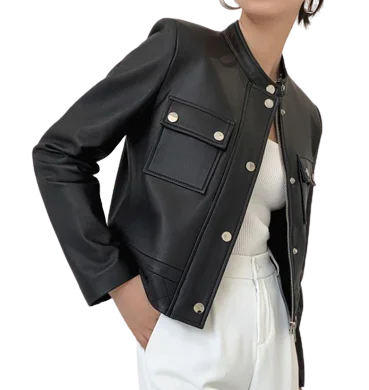 Womens Kamila Genuine Lambskin Leather Jacket