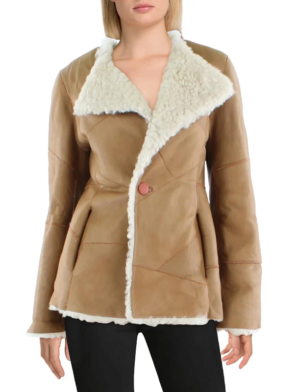 Womens Shearling Reversible Leather Jacket