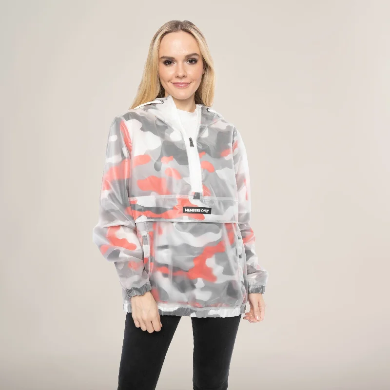 Women's Translucent Camo Print Popover Oversized Jacket