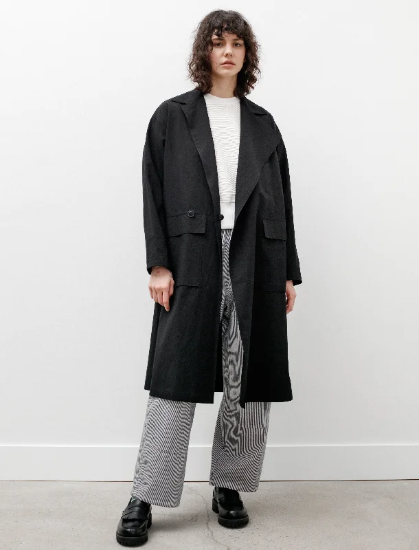 Flap Patch Pocket Work Coat Black