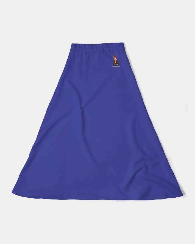 AKH Blue Women's A-Line Midi Skirt