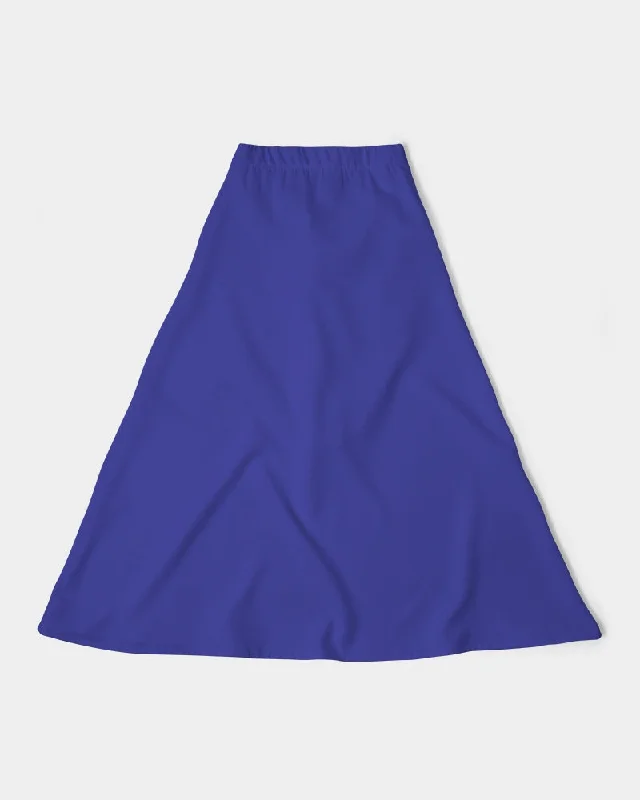 AKH Blue Women's A-Line Midi Skirt