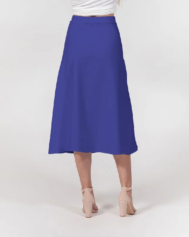 AKH Blue Women's A-Line Midi Skirt