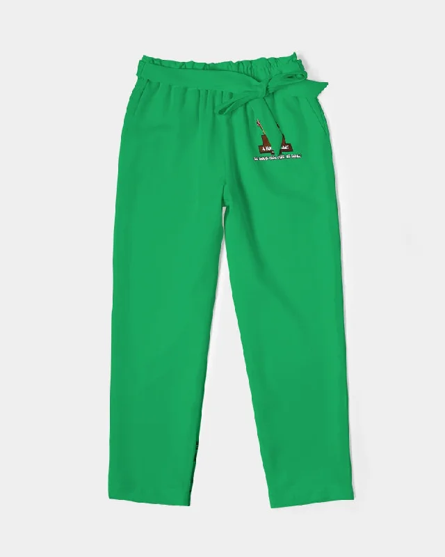 AKH Green Women's Belted Tapered Pants