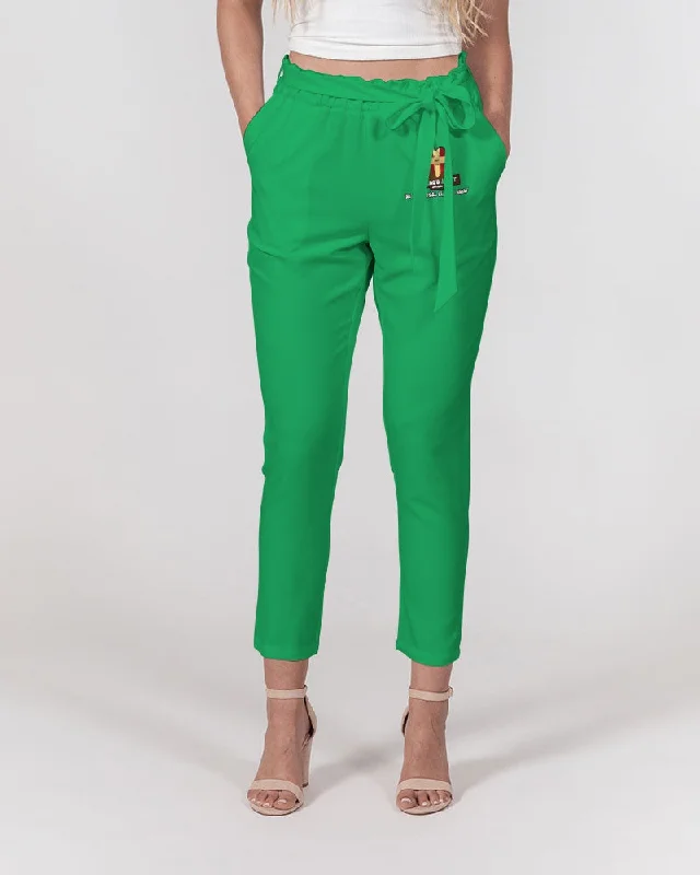 AKH Green Women's Belted Tapered Pants