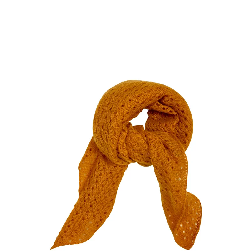 SMALL CASHMERE CLOTH WITH FINE HOLE PATTERN IN TUMERIC