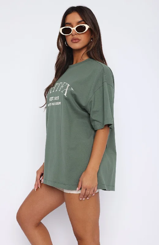 Caught Up On It Oversized Tee Dusty Olive