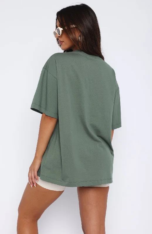 Caught Up On It Oversized Tee Dusty Olive