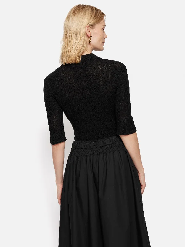 Collar Knitted Top | Black