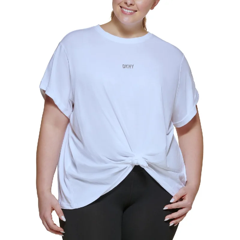 DKNY Sport Womens Plus Tee Fitness Pullover Top