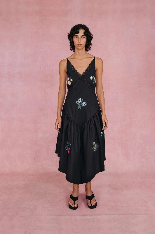 Doris Laced Dress with Embroidery