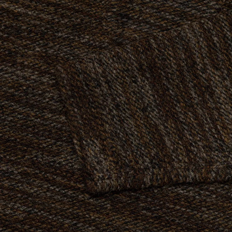 Zip Mock Neck - Brown Poly Wool Melange Knit