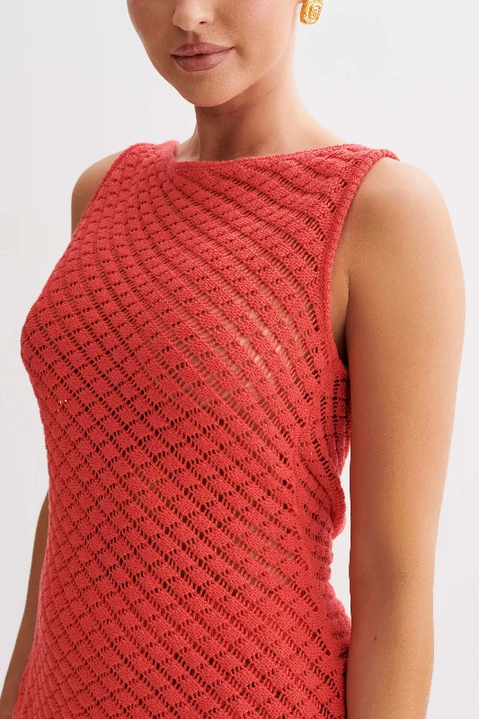 Guiliana Sleeveless Knit Top - Pomegranate